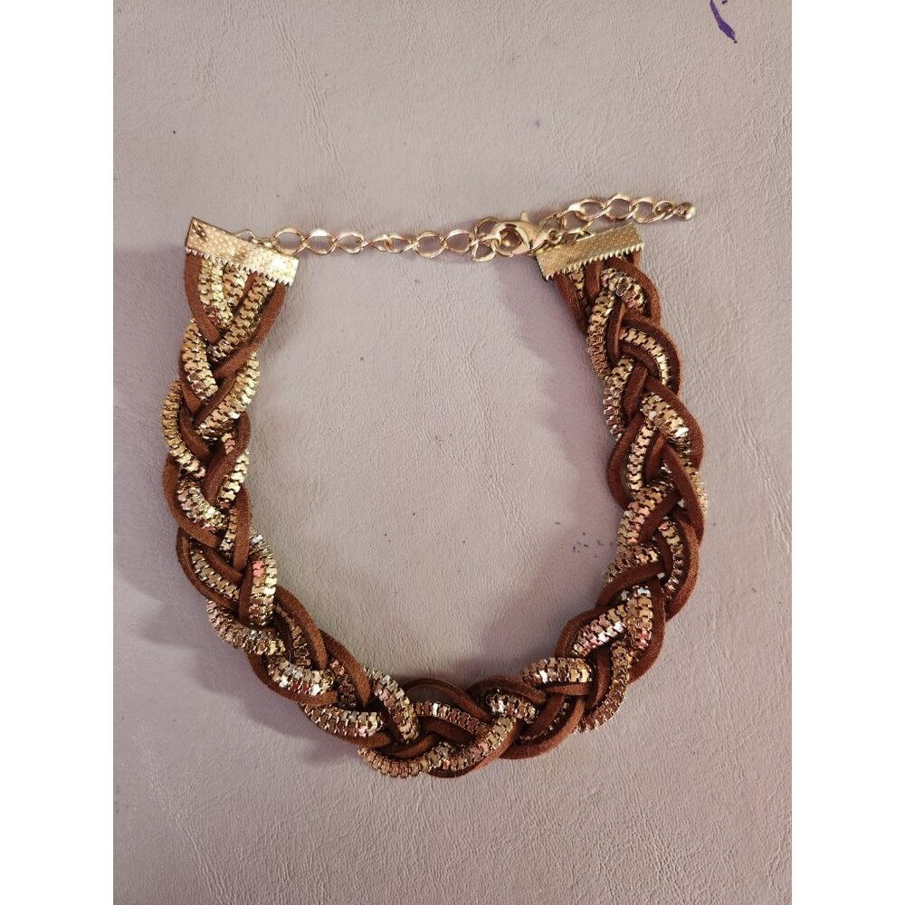 Brown & Gold Choker Necklace